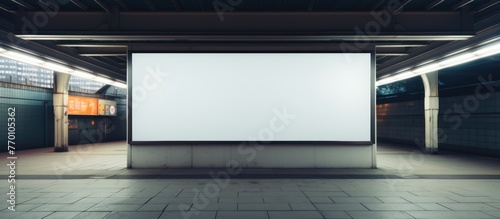 Mockup image of Blank billboard white screen posters