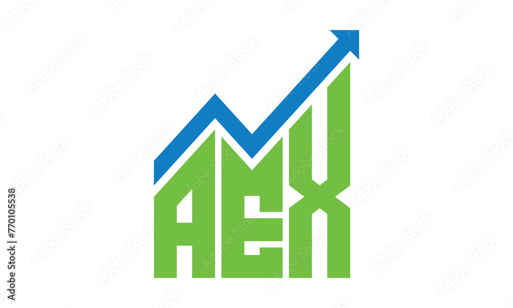 AEX financial logo design vector template.	