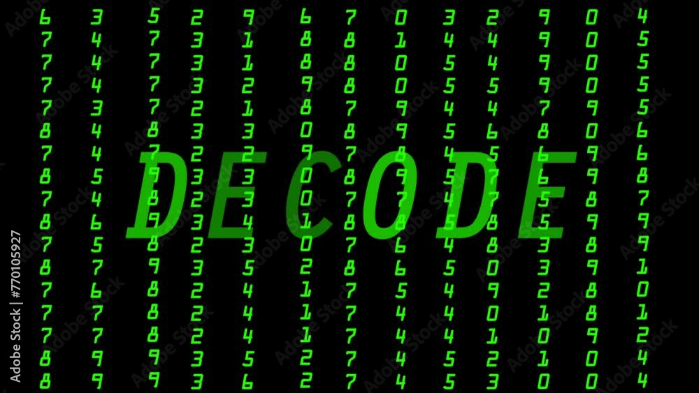 Computer numeric code data falling loop | 4k animation of an abstract ...