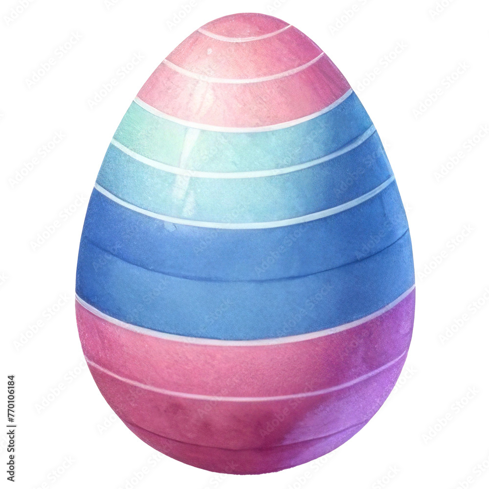 Gradient Painted Easter Egg on Black Background
