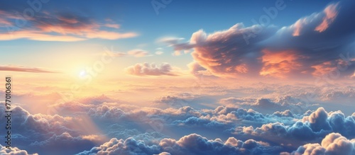 Tranquil sky seen from an aircraft photo