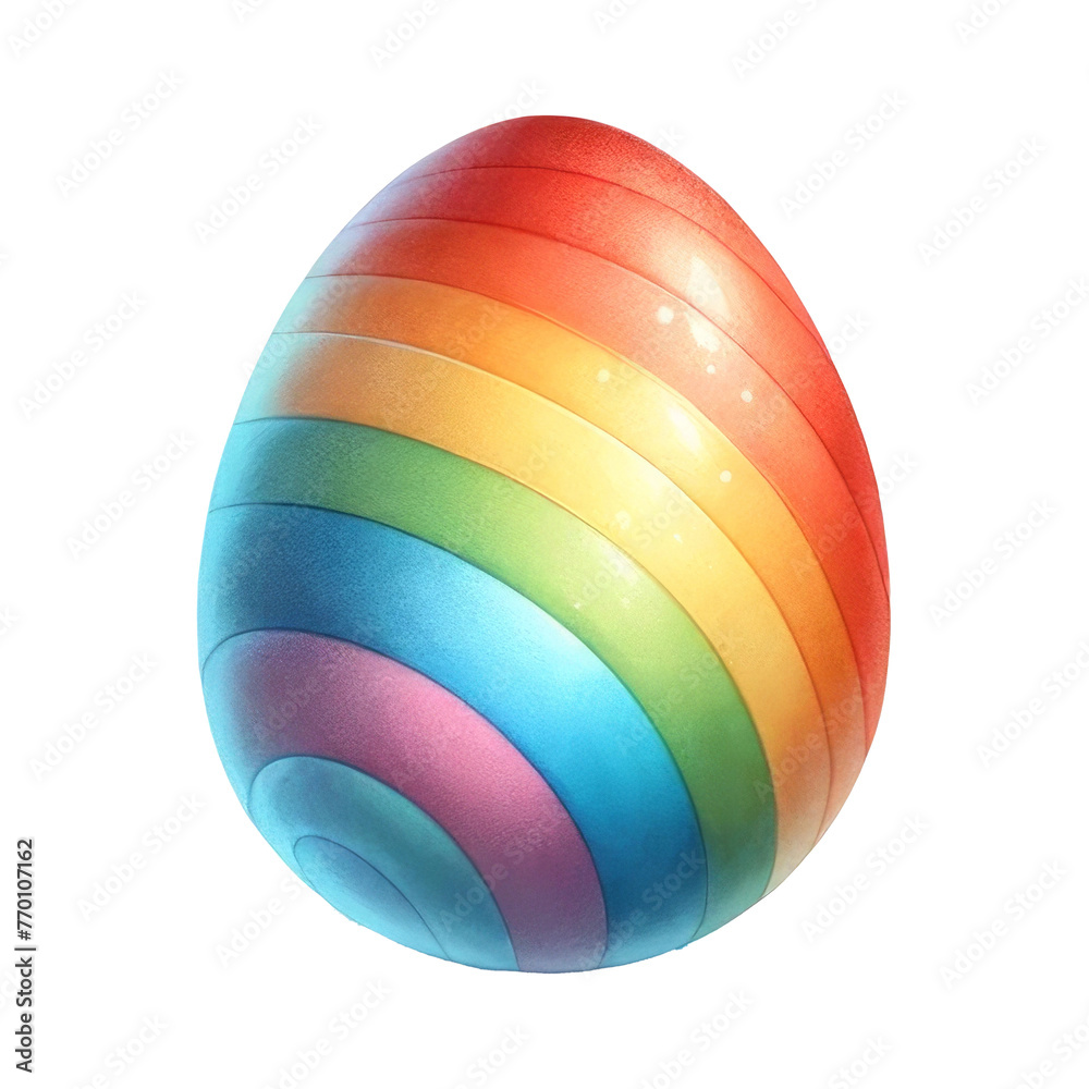 Radiant Rainbow-Colored Easter Egg Isolated
Radiant Rainbow-Colored Easter Egg Isolated