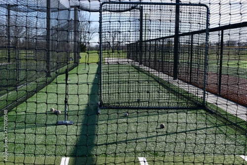 Batting Cage at a Baseball Field