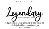 Legendary Font Stylish brush painted an uppercase vector letters, alphabet, typeface