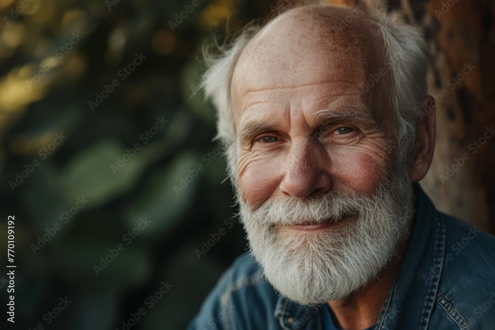 Portrait of an old man with a white beard and mustache. Portrait of an old man with a white beard and mustache.