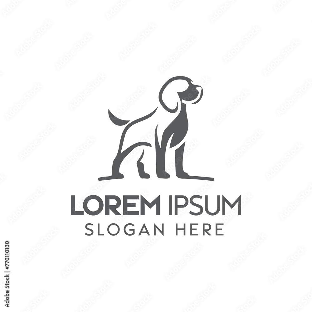 Elegant Dog Silhouette Logo Representing Pet Care or Veterinary Services
