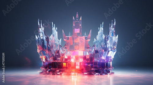 a crown, in the style of voxel art, b-movie aesthetics, aurorapunk, the bechers' typologies, softbox lighting, digital gradient blends, kingcore photo