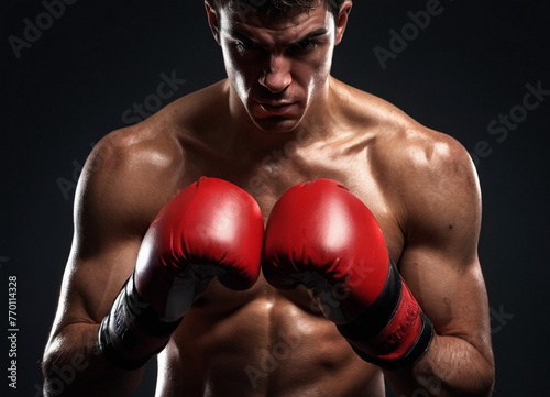 male boxer in the ring wearing gloves © Алексей Леганьков