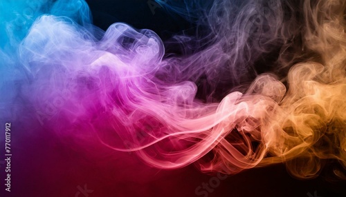 Colorful Vapor Smoke Background, realistic smoke with various colors 