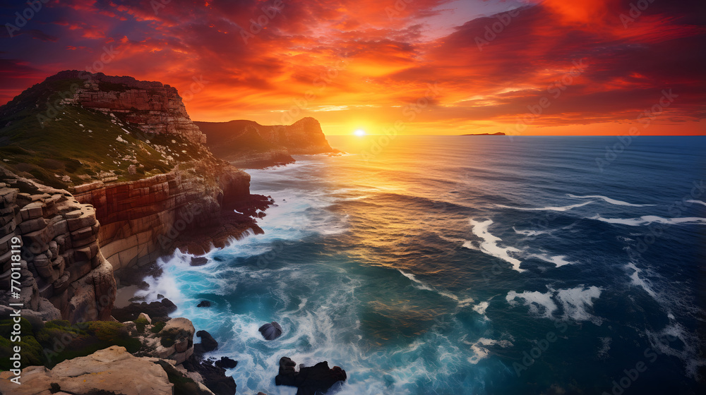 Fototapeta premium cape point sunset, Cape Town, south africa