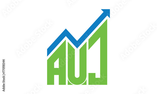AUJ financial logo design vector template. 
