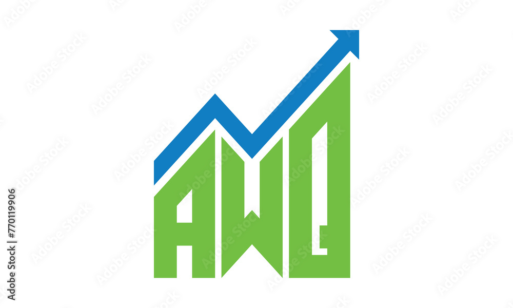 AWQ financial logo design vector template.	