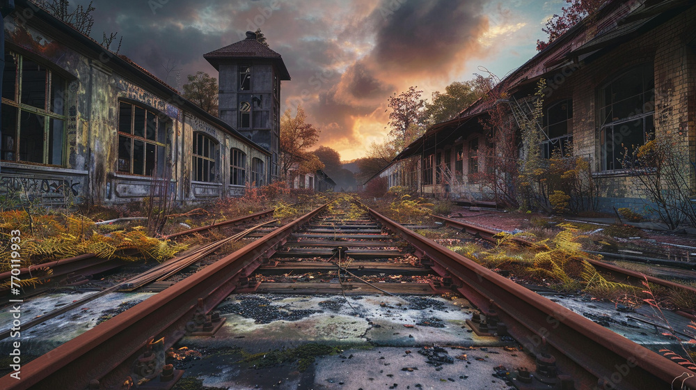 Desolate Beauty: Abandoned Train Stations and Railway Tracks