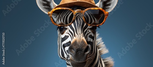 zebra with sunglass and hat happy birthday