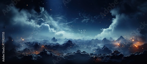 3d abstract space sky with stars and nebula Background