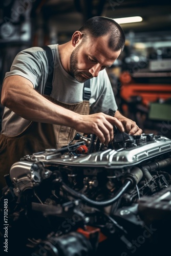 mechanic repairing a car Generative AI