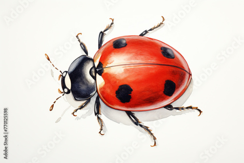 Ladybug clip art. Watercolor animal illustration.