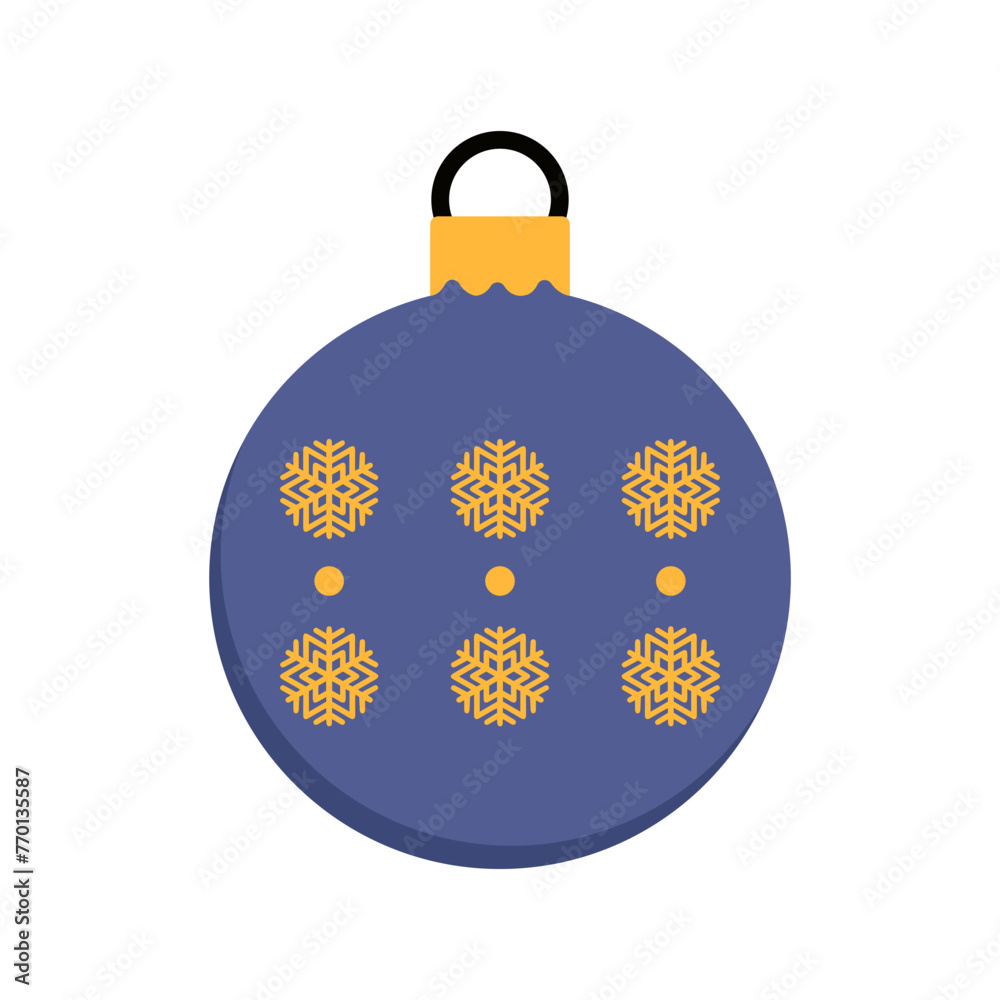 Fototapeta premium Christmas Ball Flat Illustration