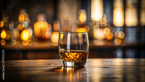 glasses of whiskey, bourbon, scotch, and rum, creating a warm, inviting ambiance