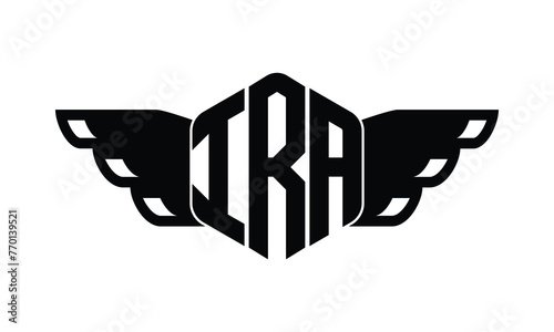 IRA polygon wings logo design vector template.