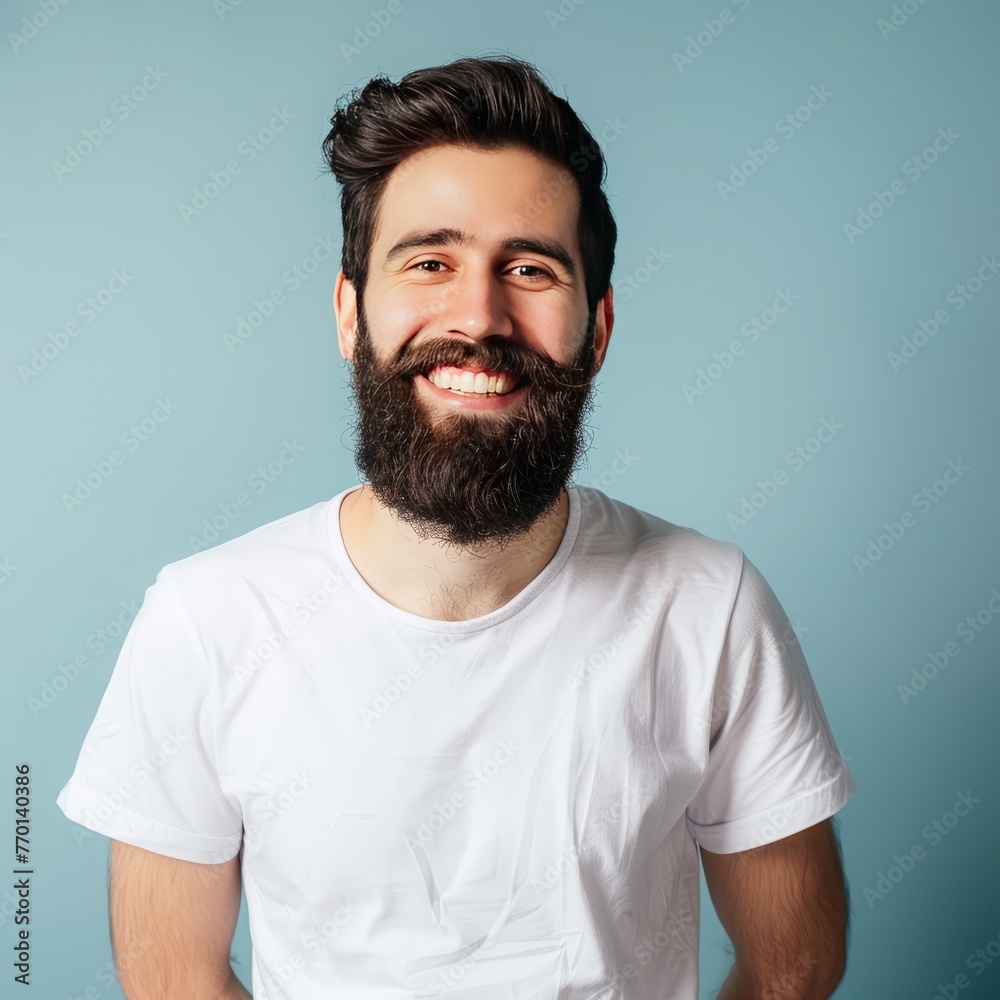 A man wearing white t-shirt, portrait realistic photo A man wearing white t-shirt, portrait realistic photo