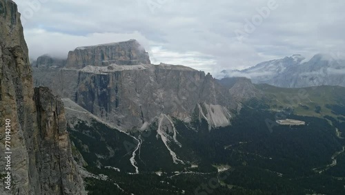 Drone shot over Dolomites