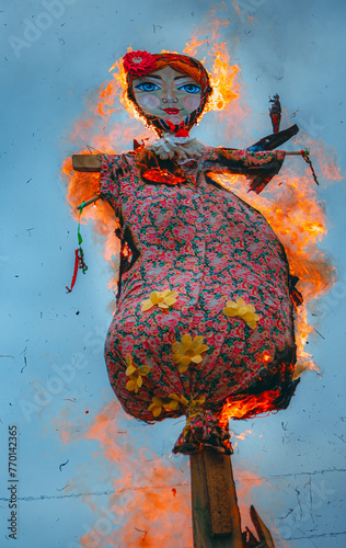 Tableau sur toile pagan ritual of burning effigy