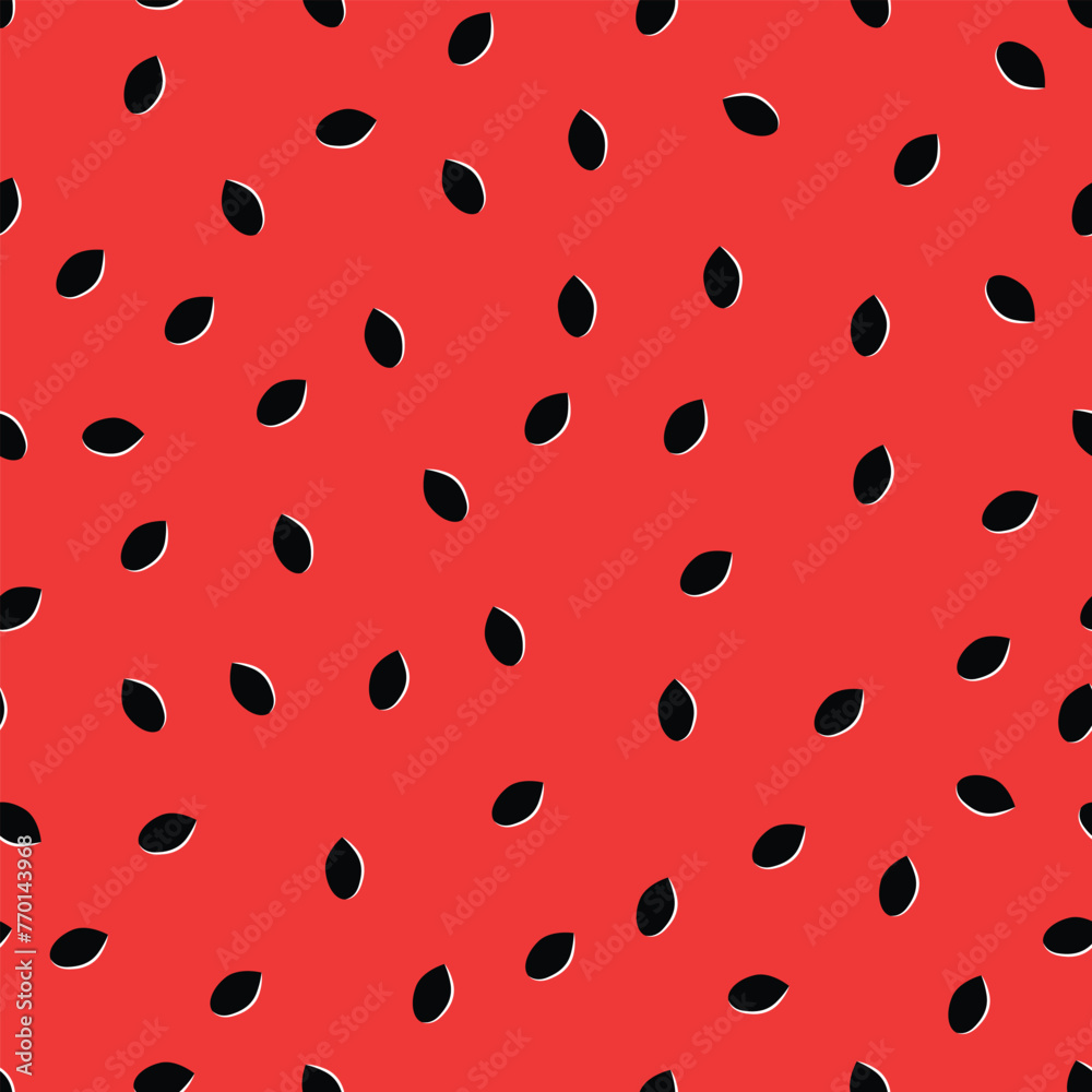 Vector watermelon inside view seamless pattern. Watermelon texture with seeds. Creative red juicy summer tropical repeatable pattern design. Vector watermelon inside view seamless pattern. Watermelon texture with seeds. Creative red juicy summer tropical repeatable pattern design.
