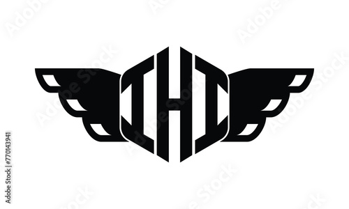 IHI polygon wings logo design vector template. photo