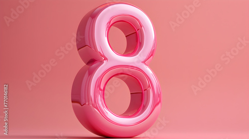 Pink Number 8, international women's day background