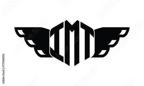 IMT polygon wings logo design vector template. photo