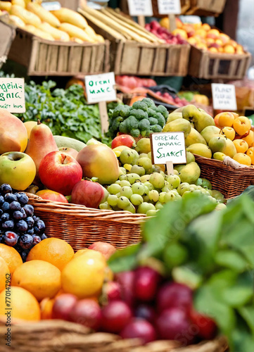 fruits and vegetables. Regional organic store  farmer s market