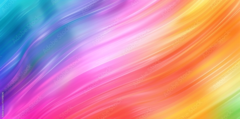 Dynamic iridescent transitions create vibrant rainbow blurred abstract background. Engaging visual composition.