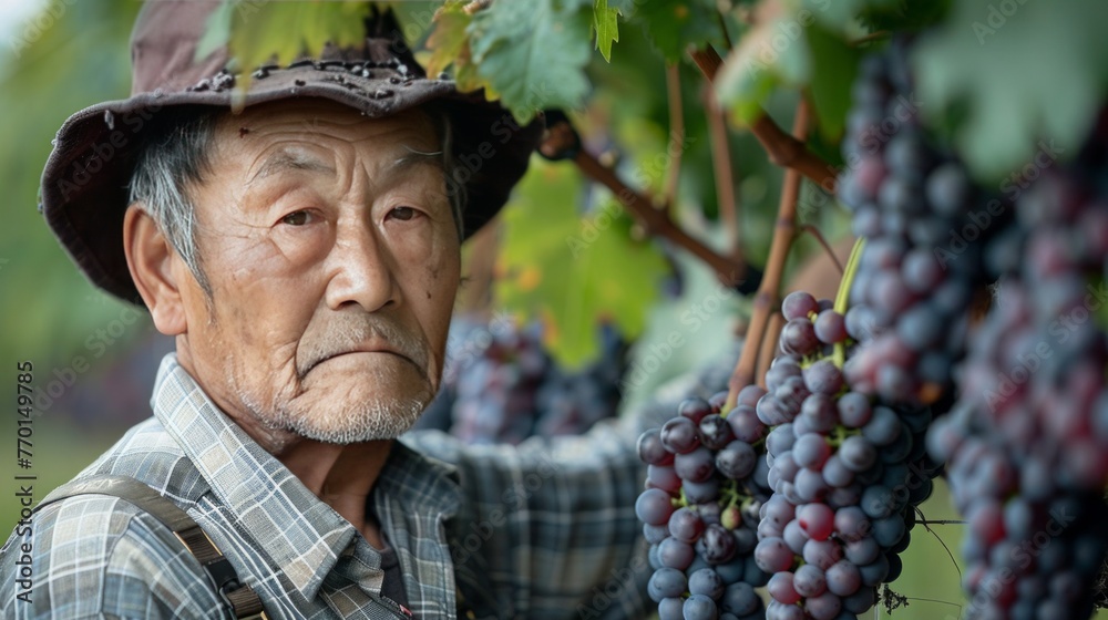 A Vineyard Owner In rural and vineyard A Vineyard Owner In rural and vineyard