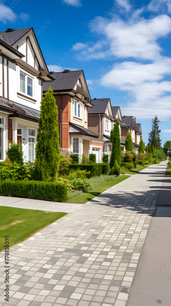 Architectural beauty of Suburban GS Houses Arranged in a Tranquil Neighborhood