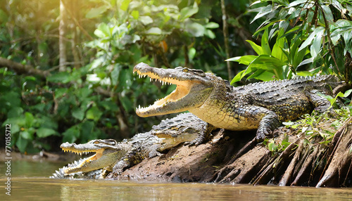 Crocodile. alligator. Wild crocodile image material.