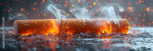  Bundle of Smokes Separated on a Plain Surface,
Illustration of a marihuana joint thats being smoked photo
