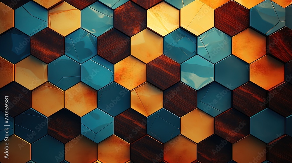 a background with hexagonal tiles arranged in a staggered formation