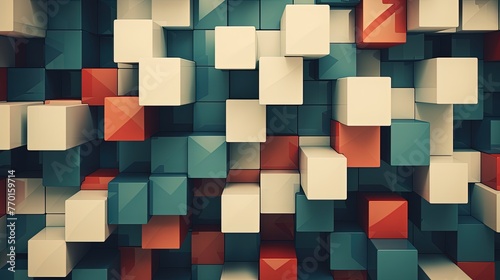 a geometric background with square tiles in a retro inspired design photo