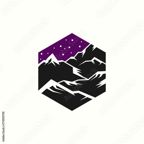 Mountain logo nature design vector