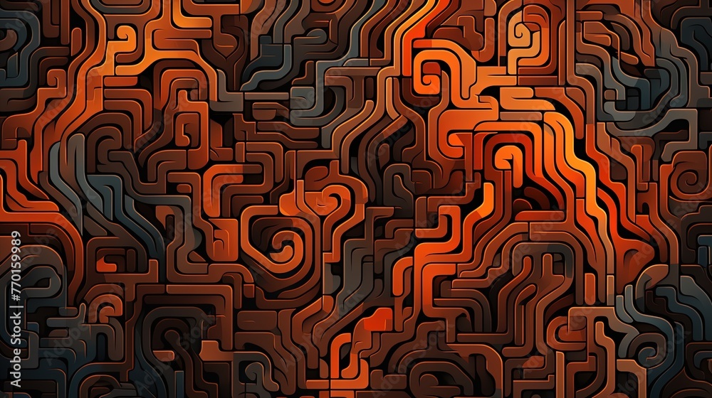abstract pattern resembling a labyrinthine structure - obrazy, fototapety, plakaty 