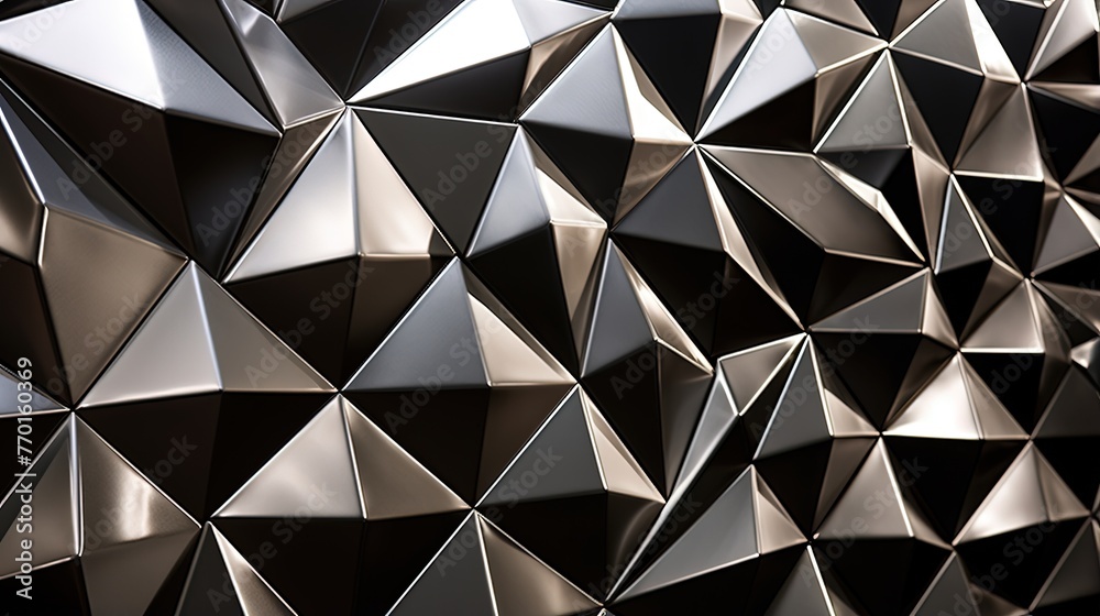 diamond shaped motifs with a three dimensional illusion and metallic finish diamond shaped motifs with a three dimensional illusion and metallic finish