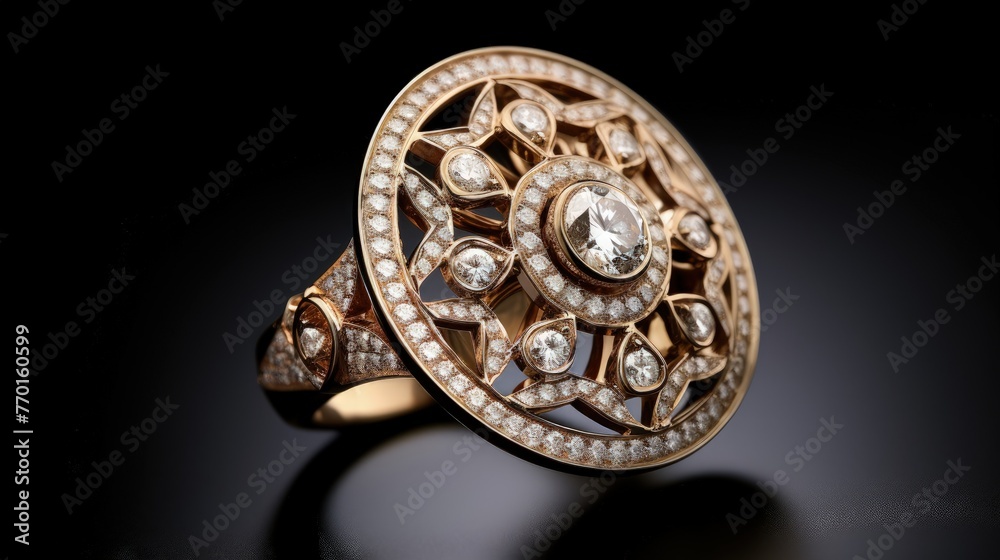 harmonious blend of diamond and circular motifs