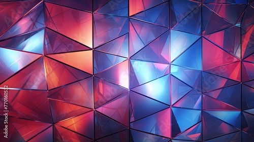 grid of interconnected irregular trapezoids in repetitive patterns with holographic effects