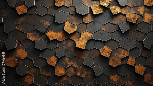 grid of interconnected irregular hexagons in a mesmerizing layout