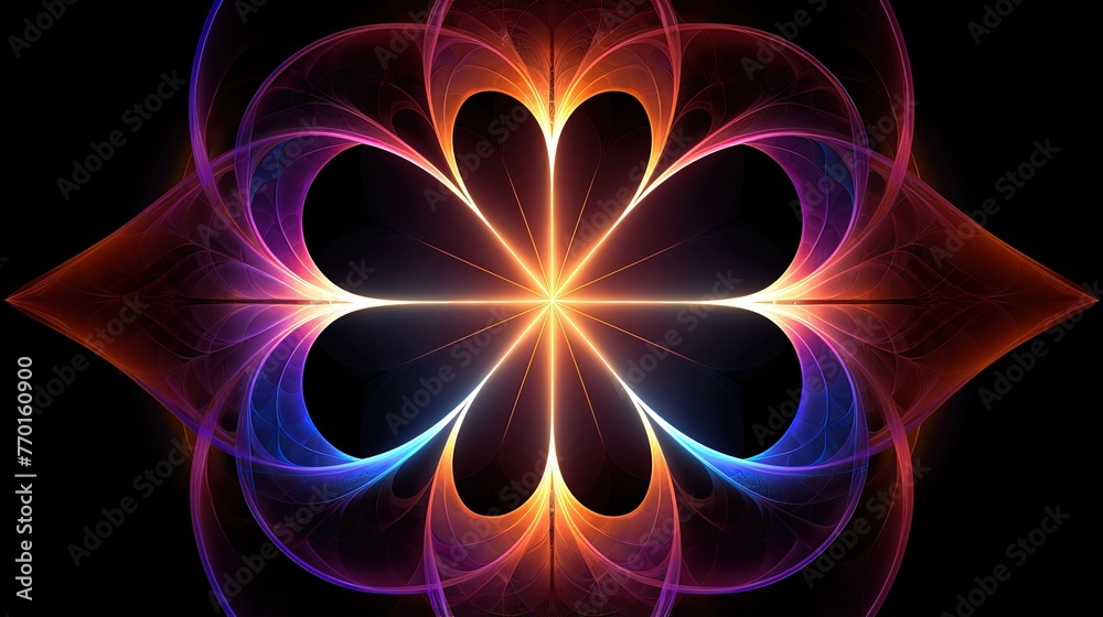 intersecting arcs creating a radial symmetrical design with a glowing effect intersecting arcs creating a radial symmetrical design with a glowing effect