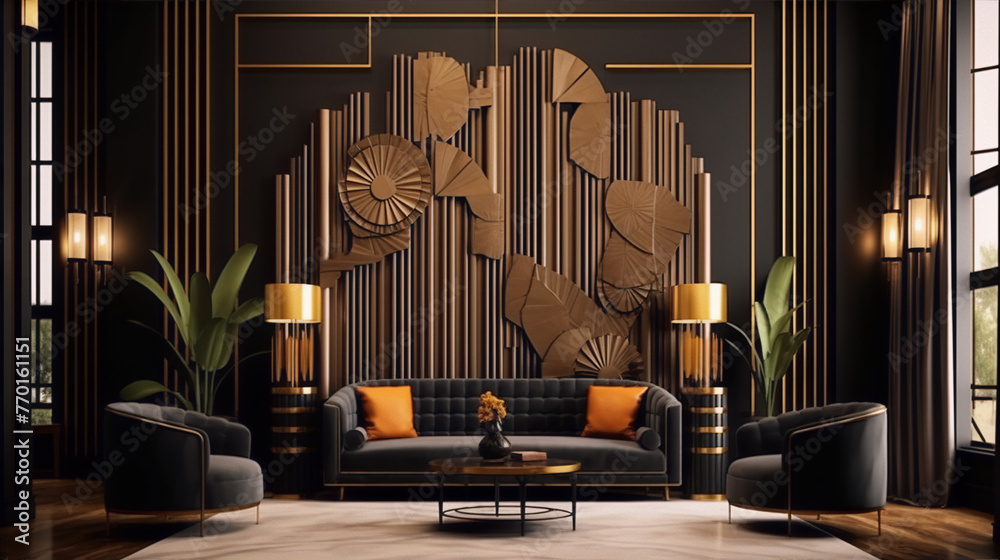 Golden Wall Decor Living Room: Elevate Your Space with Luxury