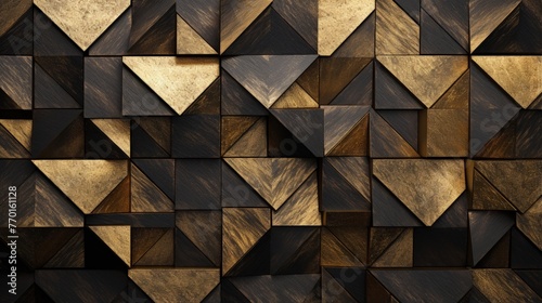 overlapping rhombus shapes with intricate details and a metallic sheen appearing intricate