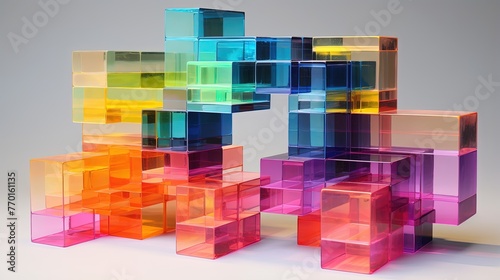 rectangular prisms in a stacked and interlocked formation