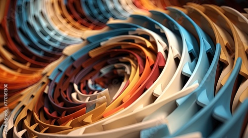 Wallpaper Mural spiral arrangement of interconnected helixes with varying thickness Torontodigital.ca